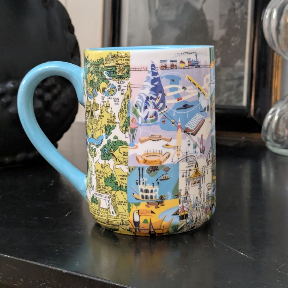 Disney Multicolor City Map Mug with Light Blue Handle